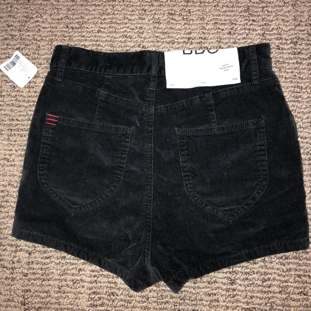 Women Black velvet high rise urban shorts